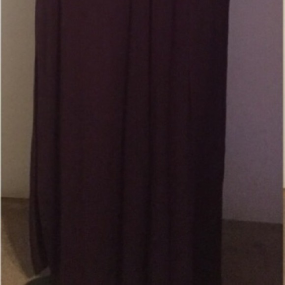 WINE/EGGPLANT MAXI DRESS WITH POCKETS - Picture 6 of 8
